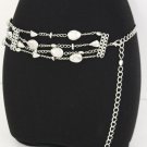 New Women Fashion Belt Silver Metal Chains 4 Strands Drops Links Size XS S M L