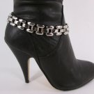 New Women Fashion Boot Chain Bracelet Silver Metal Thick Links Strap Shoe Charm