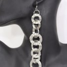 New Women Long Slinky Fashion Earring Gold Silver Metal Chain Round Circles Hook