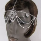 New Women Silver Metal Head Band Chain Fashion Jewelry Multi Waves Rhinestones