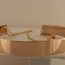 Women Hip High Waist Mirror Band Gold Metal Plate Wide Fashion Belt 28"-36" S M