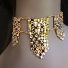 New Women Necklace Fashion Gold Metal Mesh Trendy  Choker Silver Rhinestones