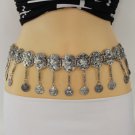 New Women Belt Hip Waist Big Coins Silver Metal Chains Moroccan Fashion S M L