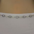 New Women Silver Metal Skinny Fashion Narrow Belt Waist Hip Pearl Bead Charm S M