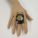 New Women Gold Metal Perfume Bottle Fashion Ring No 7 LOVE Paris Elastic Band