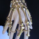 New Women Gold Fingers Metal Hand Chain Skeleton Fashion Slave Ring Bracelet