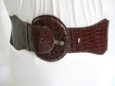 NEW CHIC WOMEN HIP ELASTIC HIGH WAIST STRETCH BROWN FASHION BELT XS S M