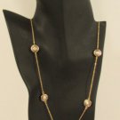 New Women 40" Long Fashion Necklace Gold Metal Chains Classic Circles Pendant