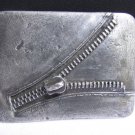 New Men Women Metal Belt Buckle Silver Jeans Zipper Fashion Design Rectangular