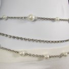 New Women Belt Fashion Silver Chains Hip Waist Pearl Beads Strands S M L 28"-41"