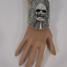 New Women Silver Metal Skull Cuff Bracelet Fashion Rhinestones Spider Net Mask