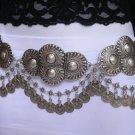 New women silver links chains moroccan trendition coin metal belt 34-40 handmade