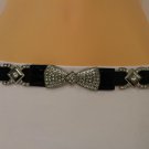 New Women Elastic Belt Hip Waist Silver Metal Chain Big Bow Buckle Fashion S / M