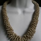 New Women Off White Cream Beads Thick Strand Indonesian Fashion Necklace 12"