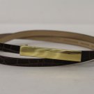 New Women Banana Republic Skinny Narrow Belt Brown Faux Leather Gold Buckle L
