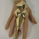 N Women Gold Metal Plate Hand Chain Fashion Bracelet Slave Ring Long Finger Nail
