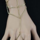 New Women Gold Metal Thin Hand Chain Wave Bracelet Casual Fashion Slave Ring