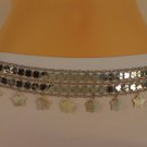 New Women Wide Belt Hip Waist Silver Metal Mesh Chain Stars Charms Fashion S M L