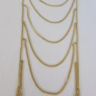 New Women Necklace Fashion Long 7 Layers Drop Fringes Gold Metal Chains 25" Drop
