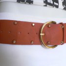 New Women Hip Waist Elastic Rust Fashion Belt Gold Stud's Buckle 22"-31" XS S M