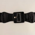 Women Belt Wide Elastic Black Fashion Hip High Waist Square Buckle Plus M L XL