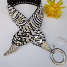 New Women Waist Hip Black Zebra Print Western Leather Fashion Belt  32"-38" M L