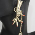New Women Fashion Earrings Big Gold Metal Sexy Hand Cuffs Chains Arrested Hook