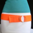 New Women Belt Fashion Waist Hip Stretch Neon Orange Casual Size XS-S-M-L-Xl