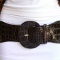 B. NEW WOMEN HIP / HIGH WAIST DARK BROWN FABRIC ELASTIC FASHION BELT M L 30"-40"