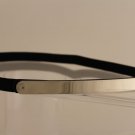 Women Elastic Black Belt High Waist Silver Metal Skinny Mirror Plate Fashion M L