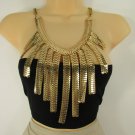 Women Necklace Gold Silver Metal Chain Link Statement Fashion Wide Long Pendant