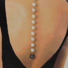New Women Back Pendant Necklace Long Metal Chain Fashion Jewelry Big Pearl Beads