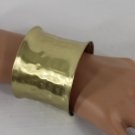 New Women Metallic Antique Gold Bracelet Short Bangle Dimples Metal Cuff Fashion