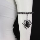 New Women Black Spider Pendant Metal Arm Elastic Chain Beads Fashion Jewelry