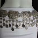 New Women Silver Belt Ethic Moroccan Coins Metal Big Statement  34"-42" M / L