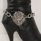 Women Fashion Jewelry Boot Bracelet Silver Metal Chain Lion Head Anklet Charm