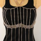 Women Gold Metal Full Top Body Chain Fashion Jewelry Beach Long Fringes Necklace