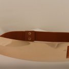 Women Elastic Belt Light Brown High Waist Hip Gold Metal Plate Fashion S M L