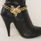 New Women Fashion Jewelry Boot Bracelet Gold Metal Chain Fox Head Animal Charm