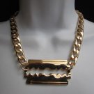 Women Gold Fashion Necklace Razor Shaver Big Pendant Trendy Design Wide Chains