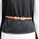 Women Belt Fashion High Waist / Hip Brown Thin Gold Seashells 22"-40" XS S M L