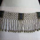 Women Silver Links Chains Blue Beads Fashion Metal Belt Fits "35" M Hand Made