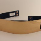 Women Elastic Belt Dark Blue High Waist Gold Metal Mirror Plate Fashion Plus M L