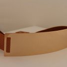 Women Elastic Belt Light Brown High Waist Hip Gold Metal Plate Fashion M L XL
