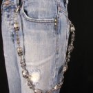 Silver Metal Long Wallet Chains KeyChain Big Skulls Hands Skeleton Biker Jean