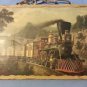 Currier & Ives Art Vintage Portrait Of Express Train on Wood Year 1870 %100 Wood
