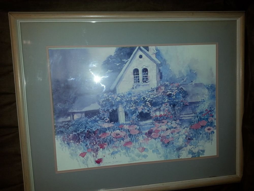 Vintage Water Color Artwork Double Signed By Dalina Darton 1986 Garden ...