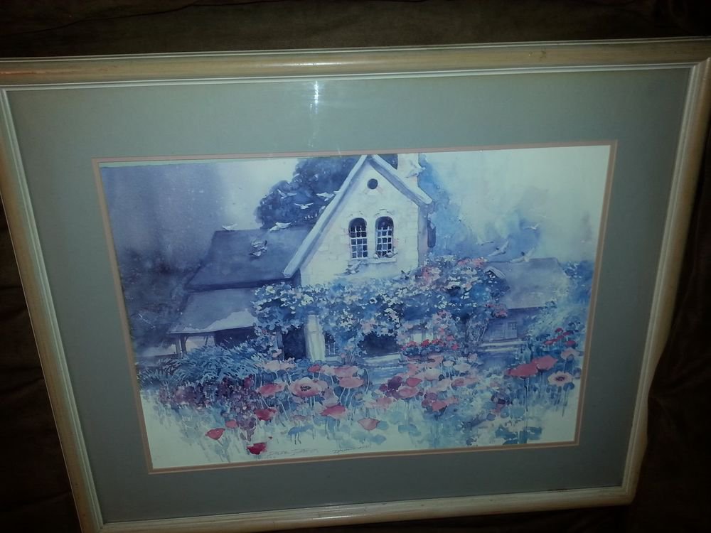 Vintage Water Color Artwork Double Signed By Dalina Darton