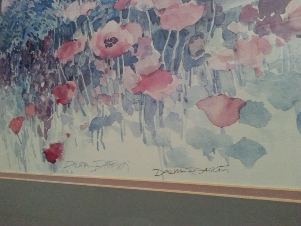 Vintage Water Color Artwork Double Signed By Dalina Darton 1986 Garden ...