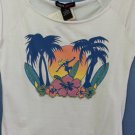 Metro Girl Sport White Summer Tank Top Blouse Shirt Surfer 100%Cotton Size-S NWT